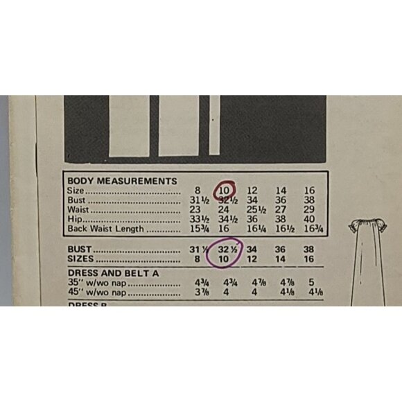 Vintage 1970s Butterick 5761 Misses One-Piece Dress Sewing Pattern Size 10 - Picture 4 of 4